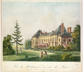 View of Malmaison from the park, engraved by Marchand Lefebvre, c.1790-1810
